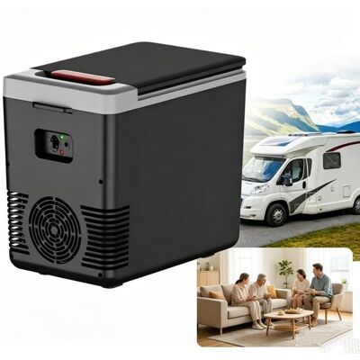 PRUMYA Mini Réfrigérateur Portable 10L 12V 220V Double Alimentation Chaud/Froid 45W Pour Voiture Maison Bureau Voyage Camping Noir Noir - Publicité PRUMYA Mini Réfrigérateur Portable 10L 12V 220V Double Alimentation Chaud/Froid 45W Pour Voiture Maison Bureau Voyage Camping Noir Noir - Publicité