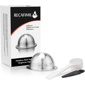 Capsules réutilisables et rechargeables en acier inoxydable filtres à café pour Nespresso Vertuo Vertuoline Plus & Delonghi EN - Publicité Capsules réutilisables et rechargeables en acier inoxydable filtres à café pour Nespresso Vertuo Vertuoline Plus & Delonghi EN - Publicité