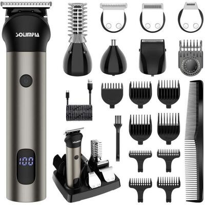 SURKER Kit de Tondeuse à Barbe Hommes Tondeuse à Cheveux Professionnelle Détail Trimmer 7-in-1 Noir Blanc - Publicité SURKER Kit de Tondeuse à Barbe Hommes Tondeuse à Cheveux Professionnelle Détail Trimmer 7-in-1 Noir Blanc - Publicité