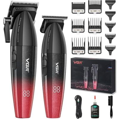 VGR 640 — Tondeuse sans fil professionnelle lames céramique 250 min écran LED rouge kit complet Rouge - Publicité VGR 640 — Tondeuse sans fil professionnelle lames céramique 250 min écran LED rouge kit complet Rouge - Publicité