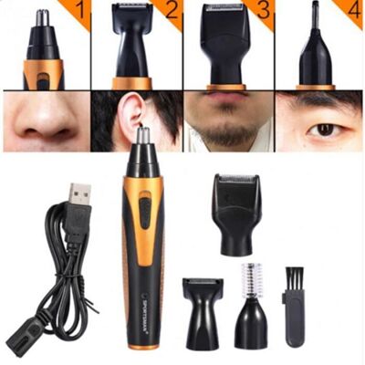 SODIAL SPORTSMAN 4 in 1 USB Rechargeable impermeable a leau Nez Sideburn Sourcils Barbe Oreille Tondeuse - Publicité SODIAL SPORTSMAN 4 in 1 USB Rechargeable impermeable a leau Nez Sideburn Sourcils Barbe Oreille Tondeuse - Publicité