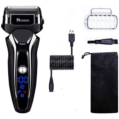SURKER RASOIR ELECTRIQUE Homme – Rasoir à Feuille Rechargeable USB Batterie Lithium Rasage de Précision - Publicité SURKER RASOIR ELECTRIQUE Homme – Rasoir à Feuille Rechargeable USB Batterie Lithium Rasage de Précision - Publicité