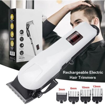 Kemei Tondeuse à Cheveux Sans fil Rechargeable - Rasoir Barbe LCD Electrique + 4 Peignes 220V - Publicité Kemei Tondeuse à Cheveux Sans fil Rechargeable - Rasoir Barbe LCD Electrique + 4 Peignes 220V - Publicité