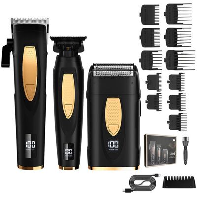 NOBRAND Kit tondeuse à cheveux professionnel noir sans fil filaire autonomie 180min coffret rangement EVA salon coiffure maison cadeau homme - Publicité NOBRAND Kit tondeuse à cheveux professionnel noir sans fil filaire autonomie 180min coffret rangement EVA salon coiffure maison cadeau homme - Publicité