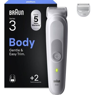 Tondeuse pour le corps - BRAUN - BG3500 - 80 min - Étanche - Gris Gris - Publicité Tondeuse pour le corps - BRAUN - BG3500 - 80 min - Étanche - Gris Gris - Publicité