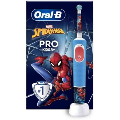 Oral-B Pro Kids3+ Brosse à dents électrique enfant Spiderman Marvel 1 Brossette Brossage Doux Minuteur et Vibrations Bleu - Publicité Oral-B Pro Kids3+ Brosse à dents électrique enfant Spiderman Marvel 1 Brossette Brossage Doux Minuteur et Vibrations Bleu - Publicité