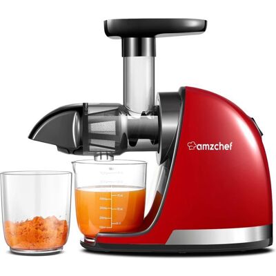 AMZCHEF Extracteur de Jus de Fruits et Légumes Extracteur Jus Lent Presse-agrumes sans BPA Rendement en jus de 99 % Rouge Rouge - Publicité AMZCHEF Extracteur de Jus de Fruits et Légumes Extracteur Jus Lent Presse-agrumes sans BPA Rendement en jus de 99 % Rouge Rouge - Publicité