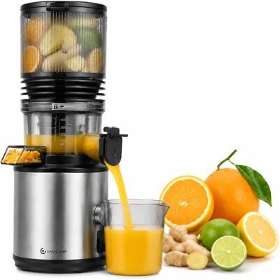 AMZCHEF Extracteur de Jus Fruits et Légumes Grande Ouverture 158mm Triple Filtre Inox 2 L Facile à Nettoyer Argent - Publicité AMZCHEF Extracteur de Jus Fruits et Légumes Grande Ouverture 158mm Triple Filtre Inox 2 L Facile à Nettoyer Argent - Publicité