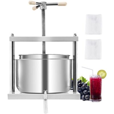 Pressoir à fruits manuel - VEVOR - LD-SS12 - 12 L - 2 barils inox - poignée triangulaire Gris - Publicité Pressoir à fruits manuel - VEVOR - LD-SS12 - 12 L - 2 barils inox - poignée triangulaire Gris - Publicité