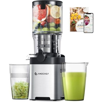 AMZCHEF Extracteur de Jus de Fruits et Légumes Grande Goulotte 136 mm Rendement en jus de 99.6 % Argent Gris - Publicité AMZCHEF Extracteur de Jus de Fruits et Légumes Grande Goulotte 136 mm Rendement en jus de 99.6 % Argent Gris - Publicité