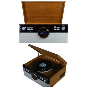 FPE Platine Disque Vinyle Vintage BOIS Radio Bluetooth DAB+/FM/USB/RCA/AUX/Télécommande/Lecteur CD/Cassette Platine Vinyle Marron - Publicité FPE Platine Disque Vinyle Vintage BOIS Radio Bluetooth DAB+/FM/USB/RCA/AUX/Télécommande/Lecteur CD/Cassette Platine Vinyle Marron - Publicité