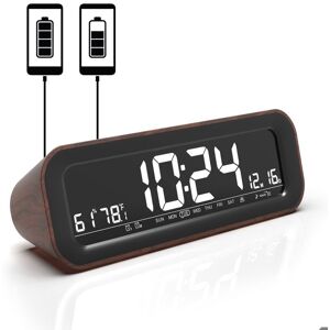 FISHTEC - Radio réveil 5 sons nature 2 alarmes FM température/humidité 2 USB ABS 22x7x6 cm USB 145 cm Marron - Publicité FISHTEC - Radio réveil 5 sons nature 2 alarmes FM température/humidité 2 USB ABS 22x7x6 cm USB 145 cm Marron - Publicité