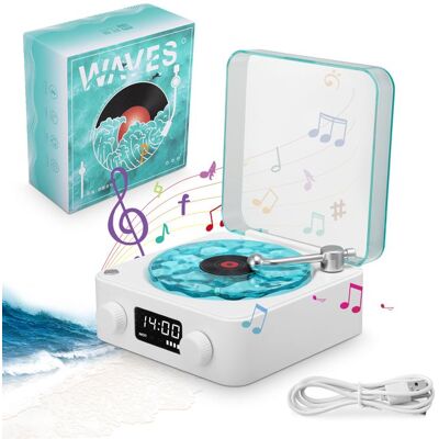 TTLIFE Lecteur Vinyle The WavesLecteur de VinyleRéveil rétro2024 Nouveau Lecteur Vinyle Bluetooth VintageHaut-Parleur Vinyle Bluetooth Bleu - Publicité TTLIFE Lecteur Vinyle The WavesLecteur de VinyleRéveil rétro2024 Nouveau Lecteur Vinyle Bluetooth VintageHaut-Parleur Vinyle Bluetooth Bleu - Publicité