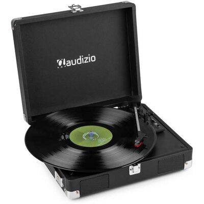Audizio RP111BK Platine Vinyle Valise Rétro Noire avec Haut-Parleurs Intégrés 3 Vitesses 33 45 78 Tours Sortie RCA et - Publicité Audizio RP111BK Platine Vinyle Valise Rétro Noire avec Haut-Parleurs Intégrés 3 Vitesses 33 45 78 Tours Sortie RCA et - Publicité