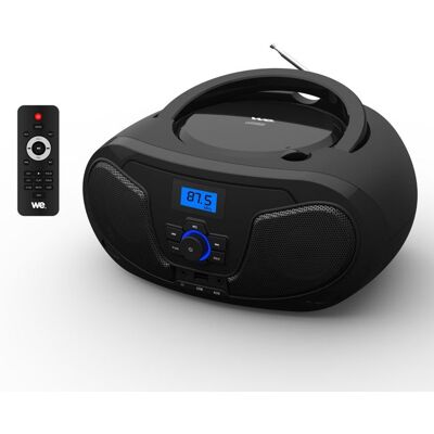 WE Lecteur Radio CD-USB(MP3)-Bluetooth avec télécommande 2*2W Noir Blanc - Publicité WE Lecteur Radio CD-USB(MP3)-Bluetooth avec télécommande 2*2W Noir Blanc - Publicité