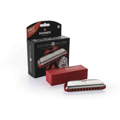 Harmonica Hohner Golden Melody Progressive Blanc - Publicité Harmonica Hohner Golden Melody Progressive Blanc - Publicité