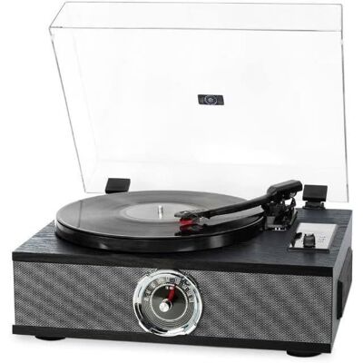 Platine Vinyle - Halterrego - Manhattan - 2 HP intégrés - Lecteur CD - Bluetooth - Noir Noir - Publicité Platine Vinyle - Halterrego - Manhattan - 2 HP intégrés - Lecteur CD - Bluetooth - Noir Noir - Publicité