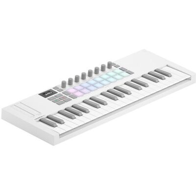 Novation Launchkey Mini 37 MK4 White Clavier Maître - Publicité Novation Launchkey Mini 37 MK4 White Clavier Maître - Publicité