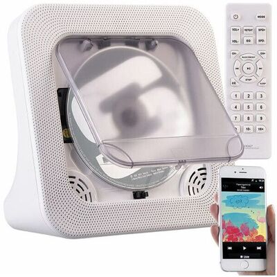 AUVISIO Lecteur CD nomade rechargeable avec fonction bluetooth et haut-parleurs Blanc - Publicité AUVISIO Lecteur CD nomade rechargeable avec fonction bluetooth et haut-parleurs Blanc - Publicité