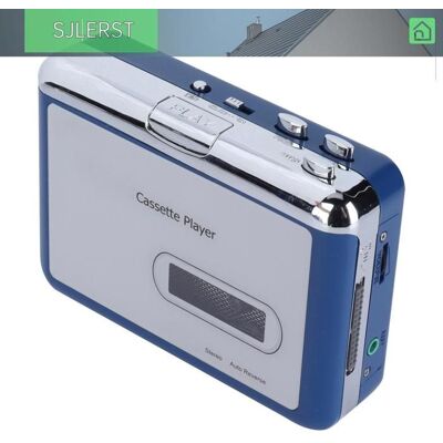 SJLERST Lecteur de cassette lecteur de bande inverse automatique avec une sortie en haut-parleur de casque pour la musique de cassette Bleu - Publicité SJLERST Lecteur de cassette lecteur de bande inverse automatique avec une sortie en haut-parleur de casque pour la musique de cassette Bleu - Publicité