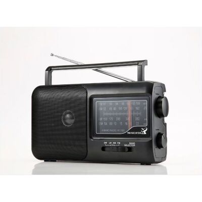 WE Radio Portable Grandes Ondes : FM/AM/SW/LW avec Haut-Parleur intégré Antenne externe avec Poignée de transport - Noir Blanc - Publicité WE Radio Portable Grandes Ondes : FM/AM/SW/LW avec Haut-Parleur intégré Antenne externe avec Poignée de transport - Noir Blanc - Publicité