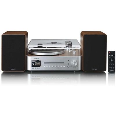 Chaîne hi‑fi - LENCO - MC-860BK - Platine vinyle - Radio Internet DAB+/FM - Bluetooth et lecteur CD/MP3 Marron - Publicité Chaîne hi‑fi - LENCO - MC-860BK - Platine vinyle - Radio Internet DAB+/FM - Bluetooth et lecteur CD/MP3 Marron - Publicité
