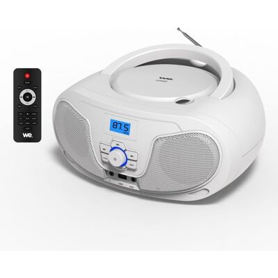WE Lecteur CD Portable Radio FM écran LCD Lecteur USB pour Lire Musique MP3 Lecteur CD avec Sortie Casque et Haut-Parleurs In Blanc - Publicité WE Lecteur CD Portable Radio FM écran LCD Lecteur USB pour Lire Musique MP3 Lecteur CD avec Sortie Casque et Haut-Parleurs In Blanc - Publicité