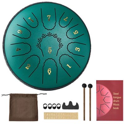 Tambour à Langue en Acier 165 mm-VEVOR-11 Notes-Tambour de Pluie pour Jardin Extérieur-pour Éducation Musicale-Vert - Publicité Tambour à Langue en Acier 165 mm-VEVOR-11 Notes-Tambour de Pluie pour Jardin Extérieur-pour Éducation Musicale-Vert - Publicité