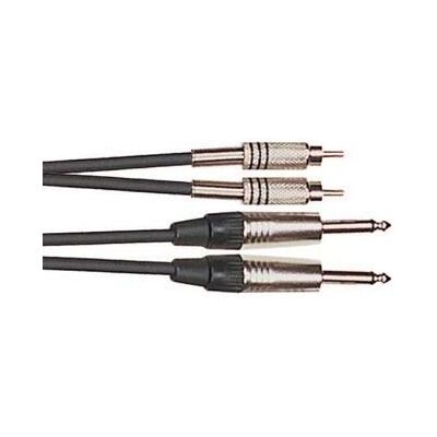 Câble raccord 2 x jack 635 mono - 2 x RCA mâle - Publicité Câble raccord 2 x jack 635 mono - 2 x RCA mâle - Publicité