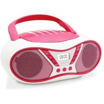 Lecteur CD Pink Mooov avec radio FM et port USB - Lecteur CD - Publicité Lecteur CD Pink Mooov avec radio FM et port USB - Lecteur CD - Publicité