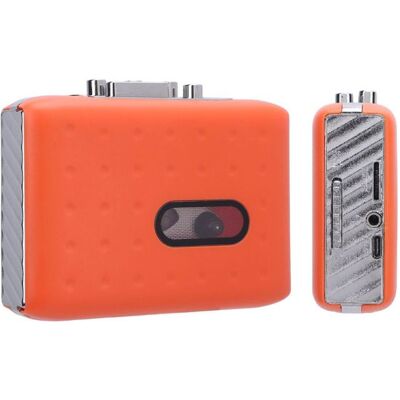 HERUSI Vieux lecteur de cassette MP3 convertisseur orange Walkman - Publicité HERUSI Vieux lecteur de cassette MP3 convertisseur orange Walkman - Publicité