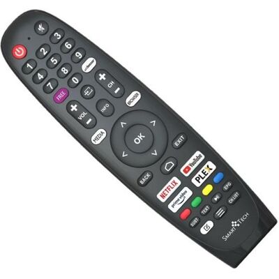 SMARTTECH Smart tech Télécommande de remplacement CX616-3 compatible modèles Smart Tv Vidaa Noir - Publicité SMARTTECH Smart tech Télécommande de remplacement CX616-3 compatible modèles Smart Tv Vidaa Noir - Publicité