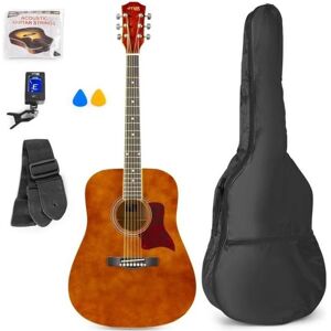 Max SoloJam - Guitare acoustique adulte débutant - Bois naturel foncé cordes en acier accordeur digital sac de transport… Marron - Publicité Max SoloJam - Guitare acoustique adulte débutant - Bois naturel foncé cordes en acier accordeur digital sac de transport… Marron - Publicité