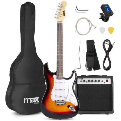Guitare électrique MAX Pack GigKit avec amplificateur 40 Watts - Sunburst Noir - Publicité Guitare électrique MAX Pack GigKit avec amplificateur 40 Watts - Sunburst Noir - Publicité