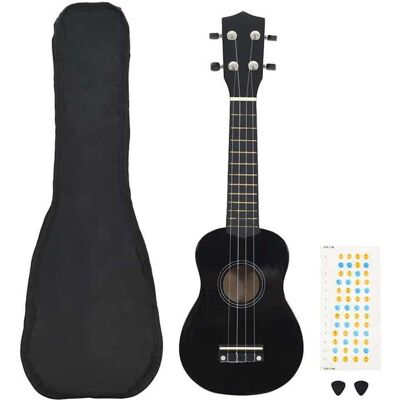 vidaXL Jeu de ukulélé soprano avec sac pour enfants Noir 21 Noir - Publicité vidaXL Jeu de ukulélé soprano avec sac pour enfants Noir 21 Noir - Publicité
