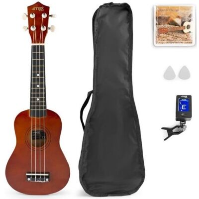 Max UKEY - Pack ukulélé et accessoires - Marron cordes en nylon avec un accordeur numérique 2 médiators un sac de transport - Publicité Max UKEY - Pack ukulélé et accessoires - Marron cordes en nylon avec un accordeur numérique 2 médiators un sac de transport - Publicité