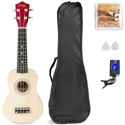 MAX UKEY Pack ukulélé et accessoires - Bois clair cordes en nylon nombreux accessoires pour débuter dans la musique - Publicité MAX UKEY Pack ukulélé et accessoires - Bois clair cordes en nylon nombreux accessoires pour débuter dans la musique - Publicité