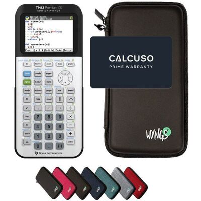 Calculatrice graphique - TEXAS INSTRUMENTS - TI-83 Premium CE Python - Écran couleur 320×240 - Python intégré - Housse WYNGS Noir - Publicité Calculatrice graphique - TEXAS INSTRUMENTS - TI-83 Premium CE Python - Écran couleur 320×240 - Python intégré - Housse WYNGS Noir - Publicité
