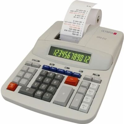 Calculatrice de bureau - OLYMPIA - CPD512 - Écran LCD 12 chiffres - Impression bicolore - Conversion devises Gris - Publicité Calculatrice de bureau - OLYMPIA - CPD512 - Écran LCD 12 chiffres - Impression bicolore - Conversion devises Gris - Publicité