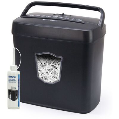 Destructeur de documents - WAYTEX - coupe croisée - 6 feuilles - bac 12 5L - huile lubrifiante 250ml Blanc - Publicité Destructeur de documents - WAYTEX - coupe croisée - 6 feuilles - bac 12 5L - huile lubrifiante 250ml Blanc - Publicité