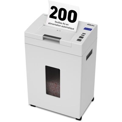 Destructeur IDEAL Shredcat 8292 auto-alimentation jusquà 200 feuilles Coupe croisée Niveau de sécurité P-4 Conforme RGPD - Publicité Destructeur IDEAL Shredcat 8292 auto-alimentation jusquà 200 feuilles Coupe croisée Niveau de sécurité P-4 Conforme RGPD - Publicité
