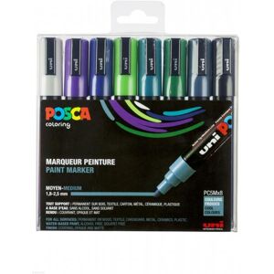 Marqueurs - POSCA - PC5M - Pointe Conique Moyenne - Set de 8 - Couleurs Assorties Blanc - Publicité Marqueurs - POSCA - PC5M - Pointe Conique Moyenne - Set de 8 - Couleurs Assorties Blanc - Publicité