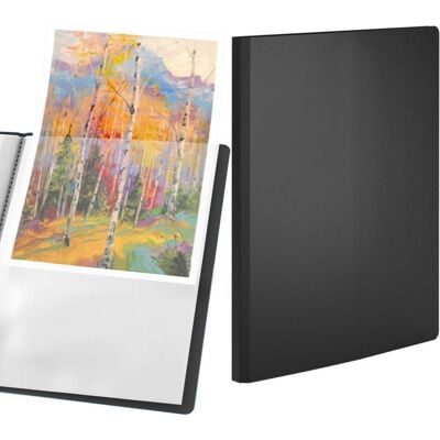 ACROPAQ Classeur Porte Vues A4- Classeur de Présentation A4 avec 50 Pochettes - En Polypropylène Résistant- Classeur daffichage Noir - Publicité ACROPAQ Classeur Porte Vues A4- Classeur de Présentation A4 avec 50 Pochettes - En Polypropylène Résistant- Classeur daffichage Noir - Publicité