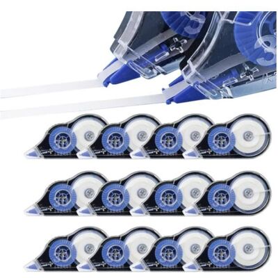 12 PCS Rubans Correcteurs 30m x 5 mm Souris Correcteur Blanc Mini Roller de Correction avec Capuchon Protecteur pour Fourniture - Publicité 12 PCS Rubans Correcteurs 30m x 5 mm Souris Correcteur Blanc Mini Roller de Correction avec Capuchon Protecteur pour Fourniture - Publicité