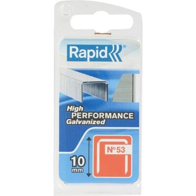 RAPID Agrafes galvanisées - Fil fin - N°53/10 mm Gris - Publicité RAPID Agrafes galvanisées - Fil fin - N°53/10 mm Gris - Publicité