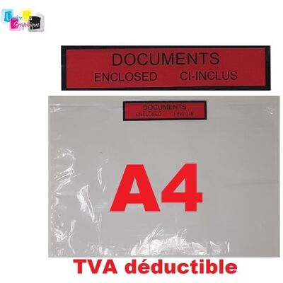 UNIVERS GRAPHIQUE 100 Pochettes porte document ci-inclus format A4 (feuille A4 non pliée) adhésives transparente imprimée documents ci-inclus et - Publicité UNIVERS GRAPHIQUE 100 Pochettes porte document ci-inclus format A4 (feuille A4 non pliée) adhésives transparente imprimée documents ci-inclus et - Publicité