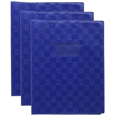CALLIGRAPHE Lot de 3 Protège-cahiers Madras PVC 22/100e Avec Rabat Marque page 17x22 bleu - Publicité CALLIGRAPHE Lot de 3 Protège-cahiers Madras PVC 22/100e Avec Rabat Marque page 17x22 bleu - Publicité