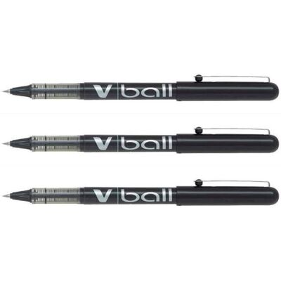 Stylos roller V Ball VB5 - PILOT - Encre liquide - Pointe métal Fine Noir Noir - Publicité Stylos roller V Ball VB5 - PILOT - Encre liquide - Pointe métal Fine Noir Noir - Publicité
