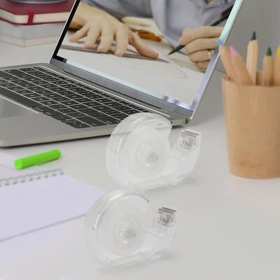 Lot de 3 rubans adhésifs transparents avec dévidoir rechargeable 18 mm x 1000 bureau école emballage réparation - Publicité Lot de 3 rubans adhésifs transparents avec dévidoir rechargeable 18 mm x 1000 bureau école emballage réparation - Publicité