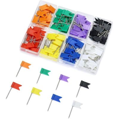 Lot de 160 Epingles Drapeaux 35 mm Punaises Multicolore pour Tableau Liège Carte du Monde (8 Couleurs Assorties) - Publicité Lot de 160 Epingles Drapeaux 35 mm Punaises Multicolore pour Tableau Liège Carte du Monde (8 Couleurs Assorties) - Publicité